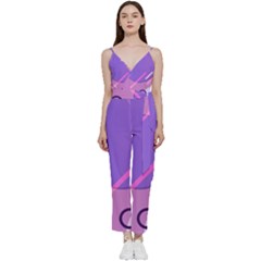 Colorful Labstract Wallpaper Theme V-neck Camisole Jumpsuit by Apen