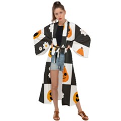 Seamless Halloween Pattern With Smiling Pumpkin 20240926 161714 0000 Maxi Kimono by Safari