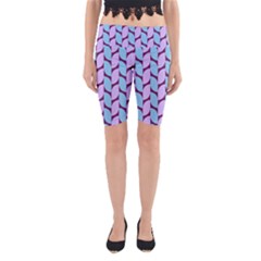Purple Blue Pattern Yoga Cropped Leggings by ytdream