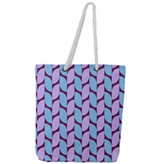 Purple Blue Pattern Full Print Rope Handle Tote (large) by ytdream