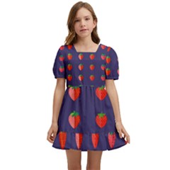 Strawberry Design Kids  Short Sleeve Dolly Dress by 0077