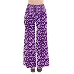 Violet White Pattern So Vintage Palazzo Pants by ytdream