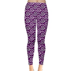 Violet White Pattern Everyday Leggings  by ytdream