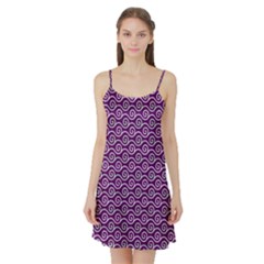 Violet White Pattern Satin Night Slip by ytdream