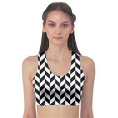 Black And White Pattern Fitness Sports Bra by ytdream