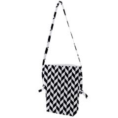 Black And White Pattern Folding Shoulder Bag by ytdream