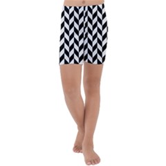 Black And White Pattern Kids  Lightweight Velour Capri Yoga Leggings by ytdream