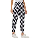 Black And White Pattern Women s Cropped Drawstring Pants View3