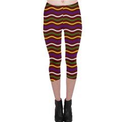 Multicolor Wave Pattern Capri Leggings  by ytdream