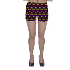 Multicolor Wave Pattern Skinny Shorts by ytdream