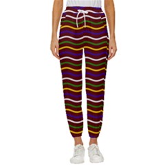 Multicolor Wave Pattern Women s Cropped Drawstring Pants by ytdream
