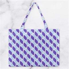 White Blue Pattern Zipper Medium Tote Bag by ytdream