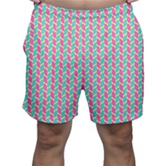 Yellow Blue Pattern Men s Shorts by ytdream
