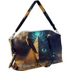 Mystic Blue Pyramid Art Canvas Crossbody Bag by ExtraAwesomeSauce
