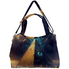 Mystic Blue Pyramid Art Double Compartment Shoulder Bag by ExtraAwesomeSauce