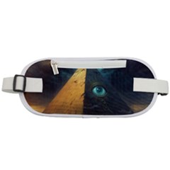 Mystic Blue Pyramid Art Rounded Waist Pouch by ExtraAwesomeSauce