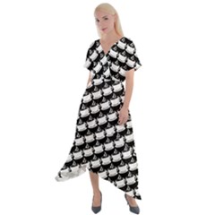 Stylish Coffee Cup Pattern Cross Front Sharkbite Hem Maxi Dress by ExtraAwesomeSauce