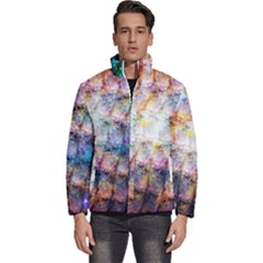 Cosmic Owls Pattern Men s Puffer Bubble Jacket Coat by ExtraAwesomeSauce
