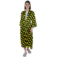 Royalty Inspired Crown Pattern Maxi Satin Kimono by ExtraAwesomeSauce