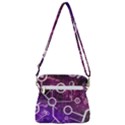 Cosmic Network Geometric Art Zipper Messenger Bag View3