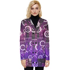 Cosmic Network Geometric Art Button Up Hooded Coat  by ExtraAwesomeSauce