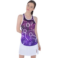 Cosmic Network Geometric Art Racer Back Mesh Tank Top by ExtraAwesomeSauce
