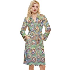 Surreal Abstract Early Ai Art Long Sleeve Velvet Robe by ExtraAwesomeSauce