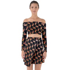 Regal Eagle Pattern Off Shoulder Top With Skirt Set by ExtraAwesomeSauce