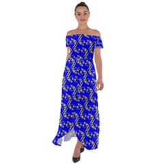 Eye Of Horus Pattern Off Shoulder Open Front Chiffon Dress by ExtraAwesomeSauce