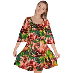 Abstract Floral Artwork Velour Kimono Dress by ExtraAwesomeSauce