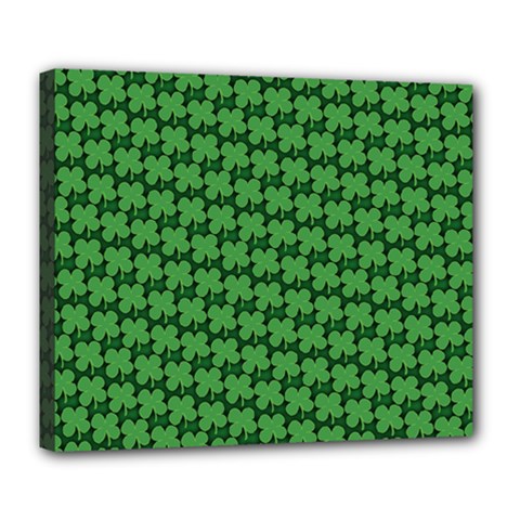 St  Patrick s Day Clovers Deluxe Canvas 24  X 20  (stretched) by ExtraAwesomeSauce