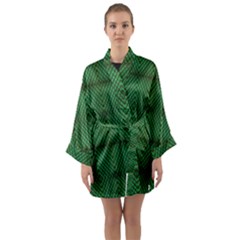 Green Diamond Grid Pattern Long Sleeve Satin Kimono by ExtraAwesomeSauce