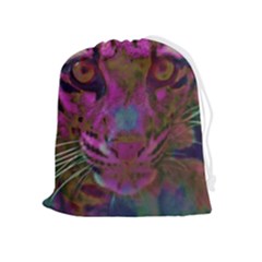 Pink And Purple Leopard Drawstring Pouch (xl) by ExtraAwesomeSauce