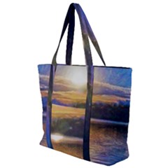 Serene Sunset Over Water Zip Up Canvas Bag by ExtraAwesomeSauce