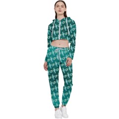 Peaceful Japanese Kanji Design Cropped Zip Up Lounge Set by ExtraAwesomeSauce