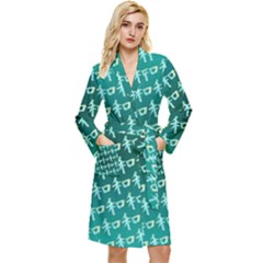 Peaceful Japanese Kanji Design Long Sleeve Velvet Robe by ExtraAwesomeSauce