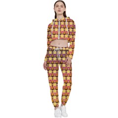 Gradient Lion Head Pattern Cropped Zip Up Lounge Set by ExtraAwesomeSauce