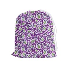 Funny Bacterias Drawing Motif Random Pattern Drawstring Pouch (xl) by dflcprintsclothing
