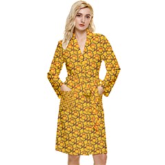 Pixel Art Mushroom Pattern Long Sleeve Velvet Robe by ExtraAwesomeSauce