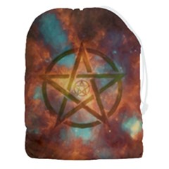 Enchanted Nebula Pentagram Art Drawstring Pouch (3xl) by ExtraAwesomeSauce