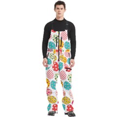 Easter Eggs Pattern, Easter Men s Front Zip Ski And Snowboard Bib Pants by kyorashop23