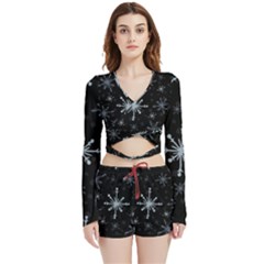 The Most Beautiful Stars Velvet Wrap Crop Top And Shorts Set by ConteMonfrey