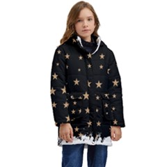 Little Stars Pattern Kids  Hooded Longline Puffer Jacket by ConteMonfrey