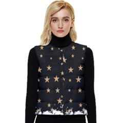 Little Stars Pattern Women s Button Up Puffer Vest by ConteMonfrey