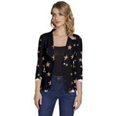 Little Stars Pattern Women s One-button 3/4 Sleeve Short Jacket by ConteMonfrey