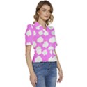 Purple Clouds Puffed Short Sleeve Button Up Jacket View3
