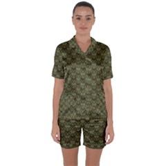 Day Of The Death Moth Scaled Satin Short Sleeve Pajamas Set by GeekLover