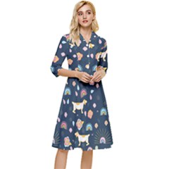 Dogs Classy Knee Length Dress by StyleHavenStore