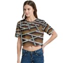 Expression Of Structure Women s Round Neck Short Sleeve Crop Top View2