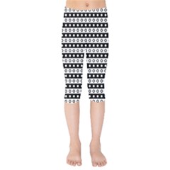 Black And White Circles Pattern Kids  Capri Leggings  by ytdream